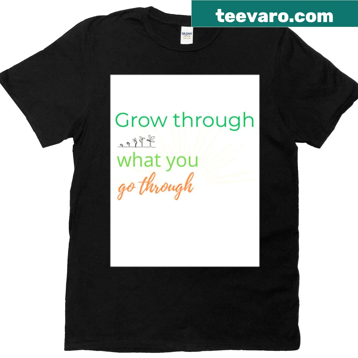 Hand-lettered plant quote design t-shirt featuring motivational phrase — on a men's t-shirt