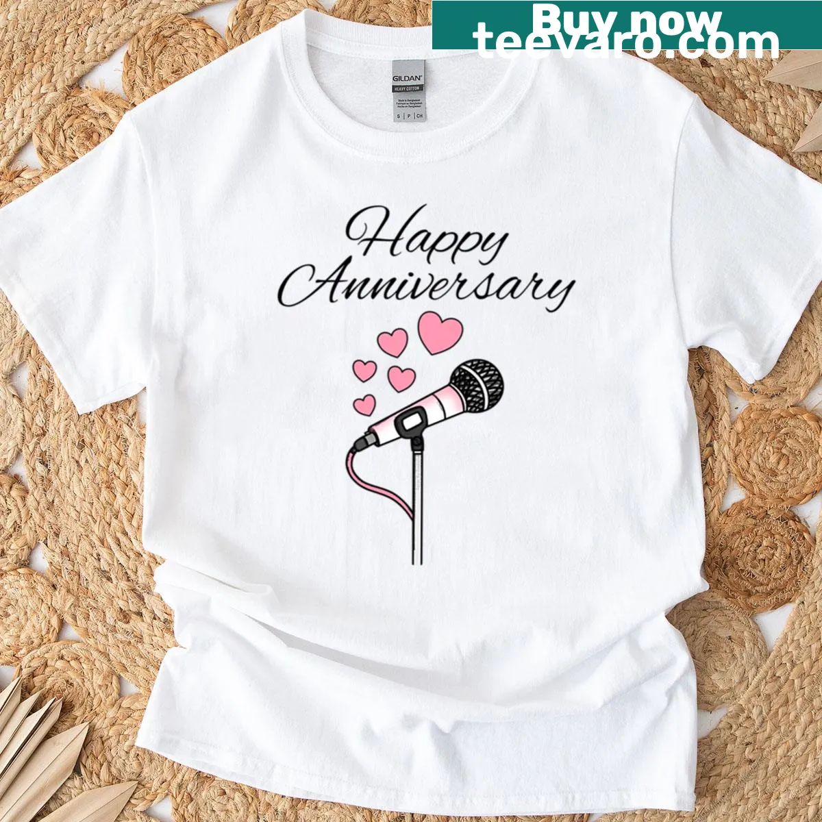Musical anniversary graphic on a heartfelt T-shirt — on a men's t-shirt