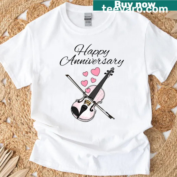 Anniversary t-shirt with a violin graphic