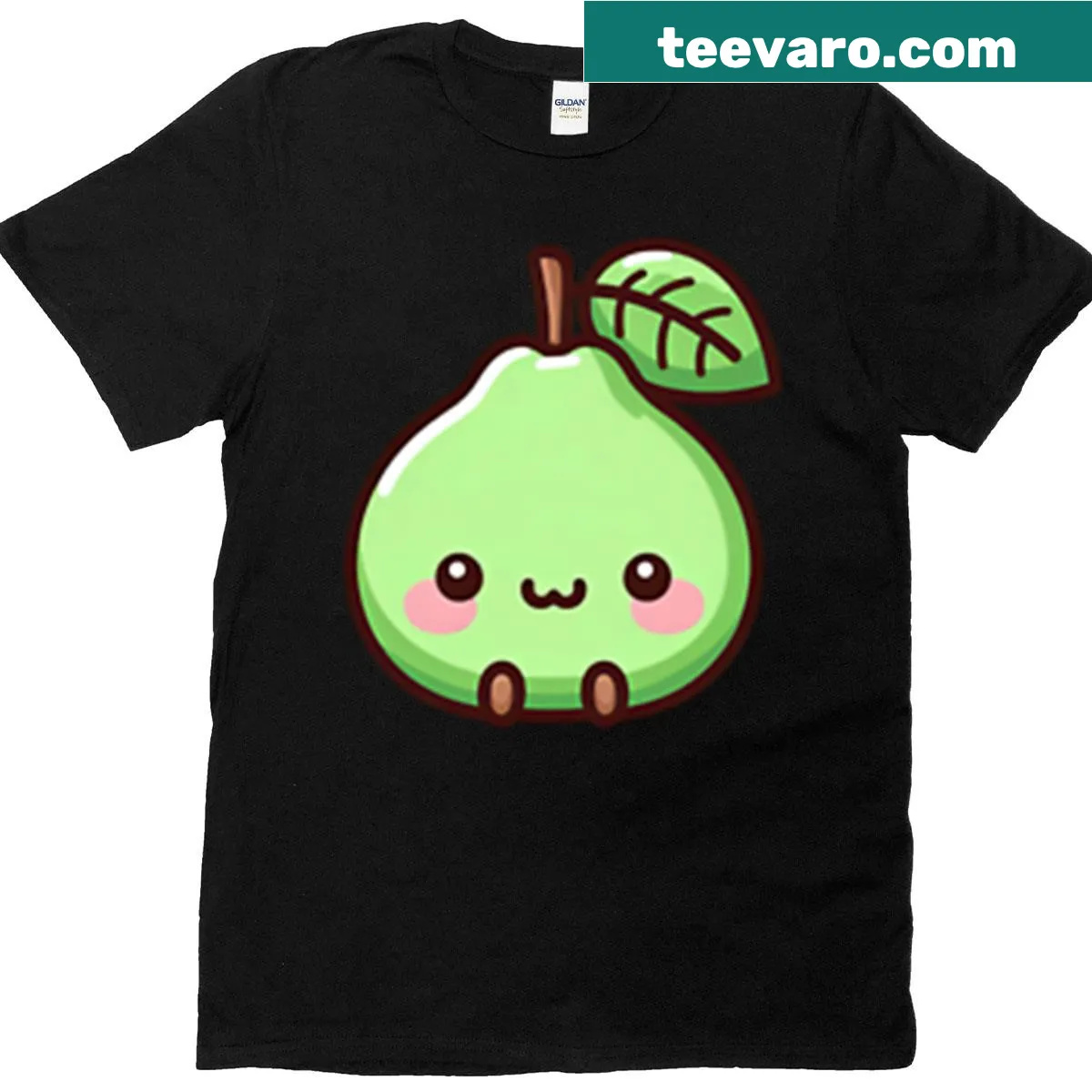 Cute cartoon guava illustration on a t-shirt — on a men's t-shirt
