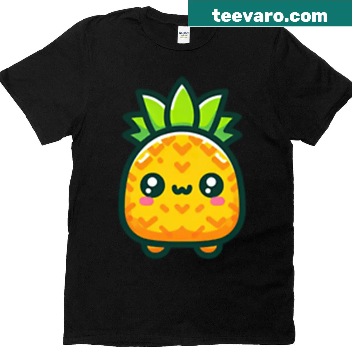 Cute cartoon pineapple illustration on a t-shirt — on a men's t-shirt