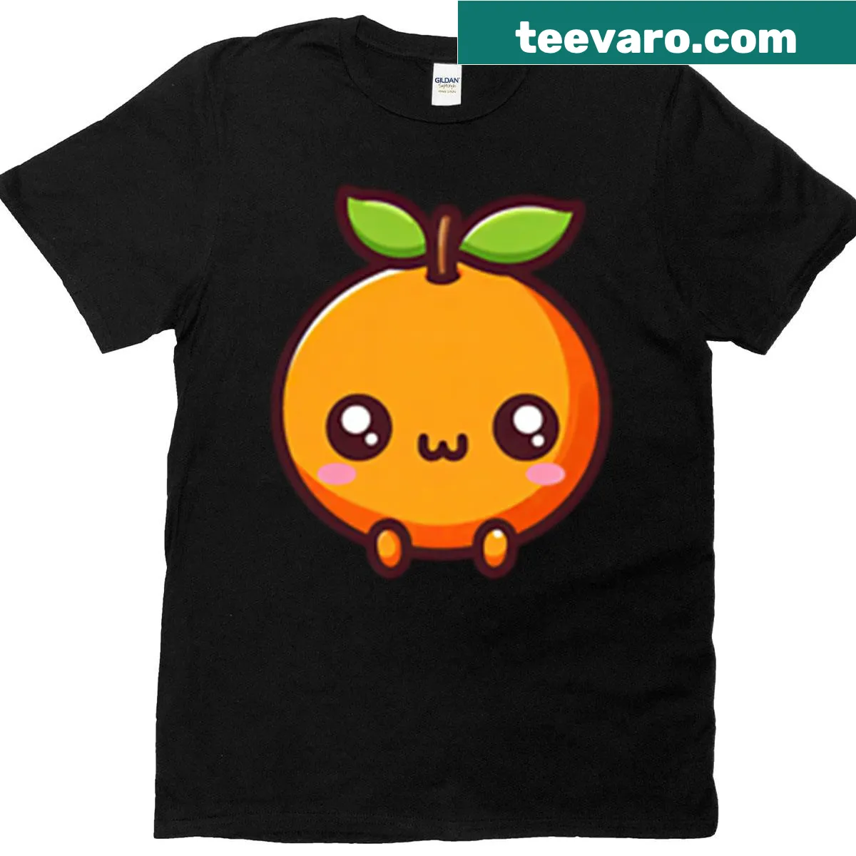 Cute cartoon tangerine character design on a kid's t-shirt — on a men's t-shirt