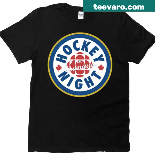 Fun typography t-shirt celebrating Hockey Night In Canada