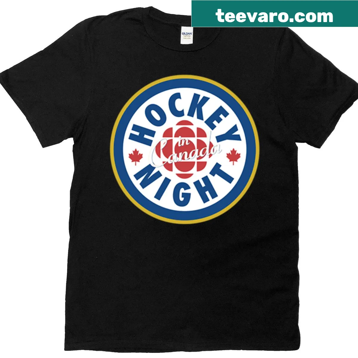 Fun typography t-shirt celebrating Hockey Night In Canada — on a men's t-shirt