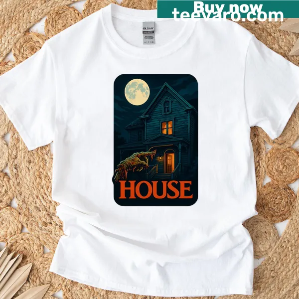 Vintage-style House 80s Horror Movie T-shirt with iconic imagery