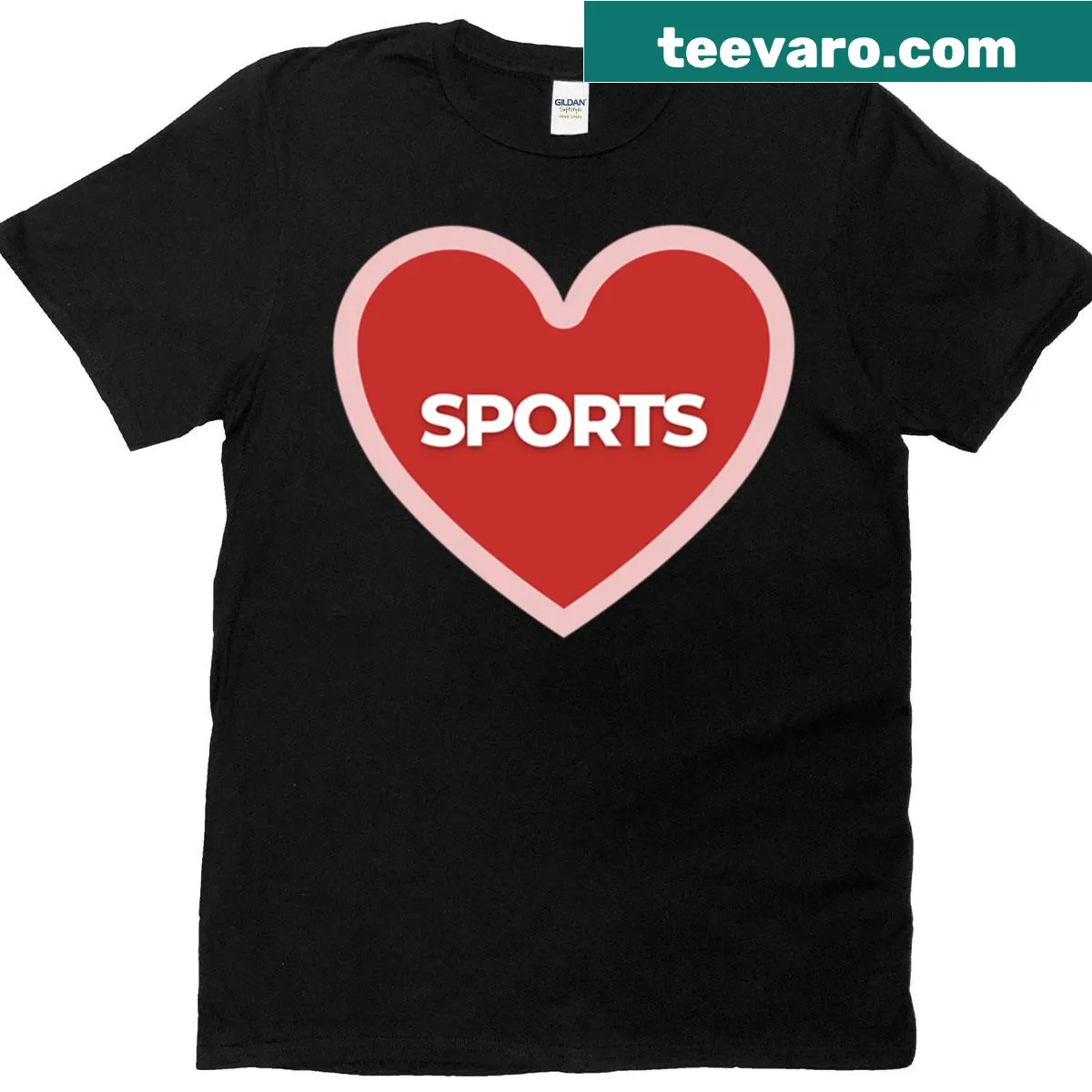 Text 'I Heart Sports' on T-shirt — on a men's t-shirt