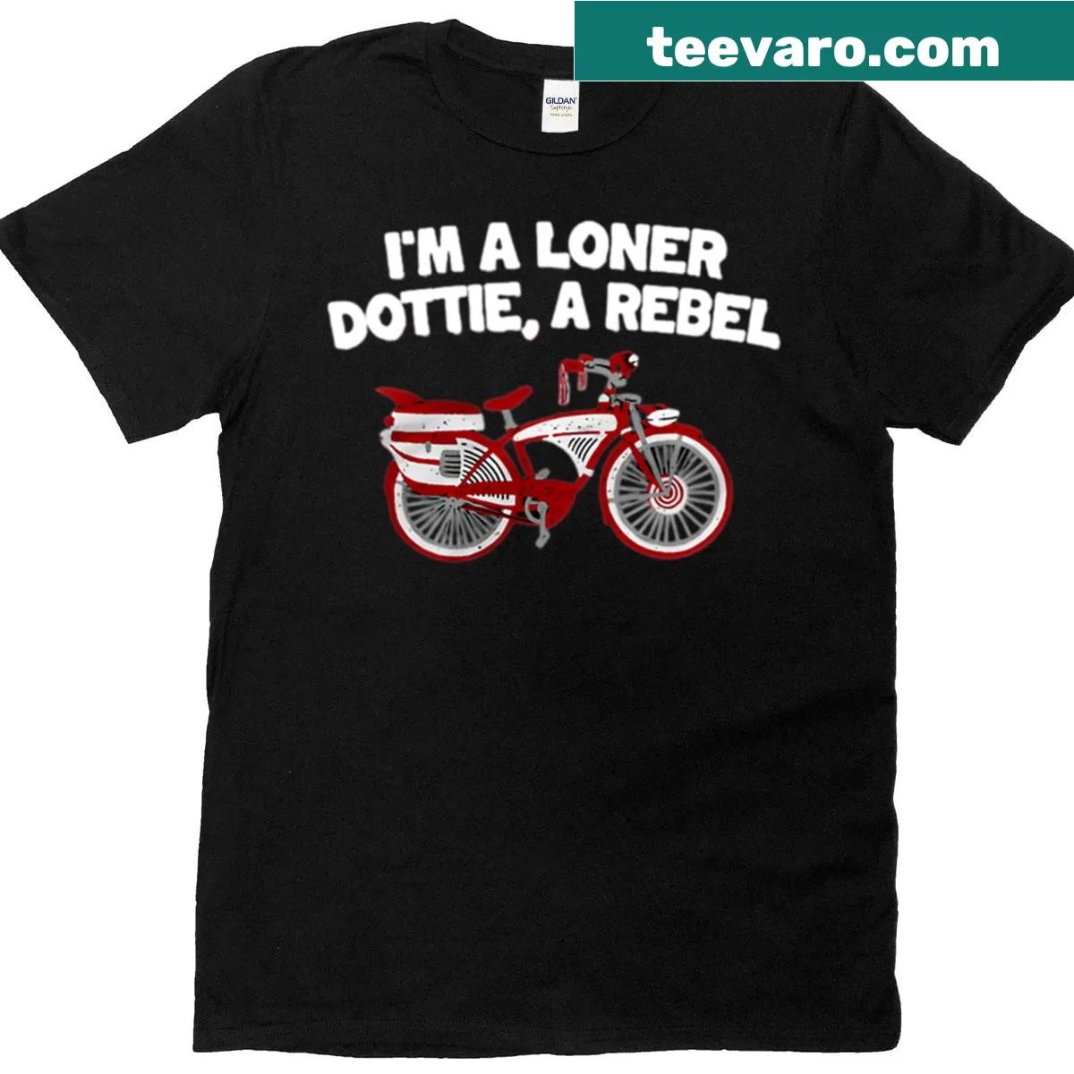 Funny t-shirt that says 'Im A Loner Dottie A Rebel' — on a men's t-shirt