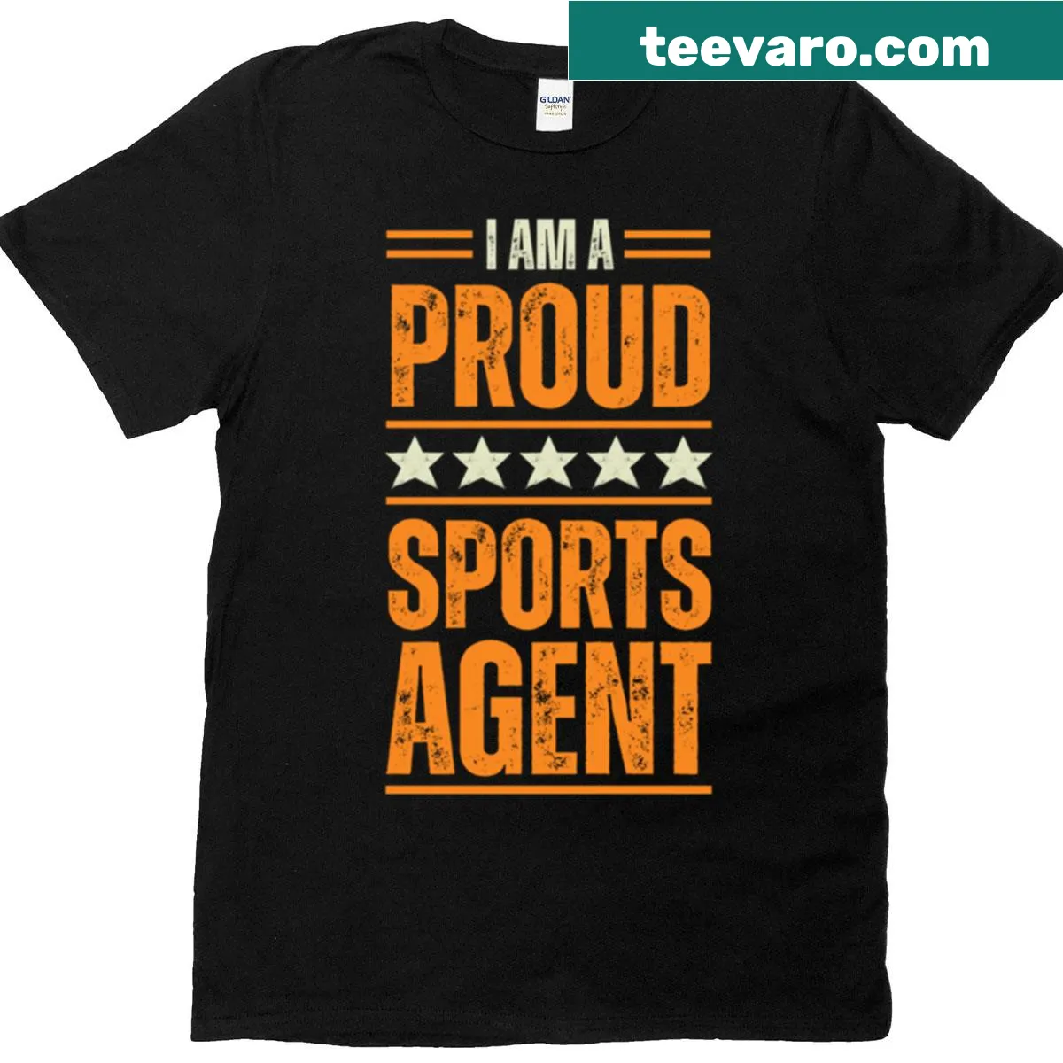 Pride-themed t-shirt for sports agents with the phrase 'I'm A Very Proud Sports Agent' — on a men's t-shirt