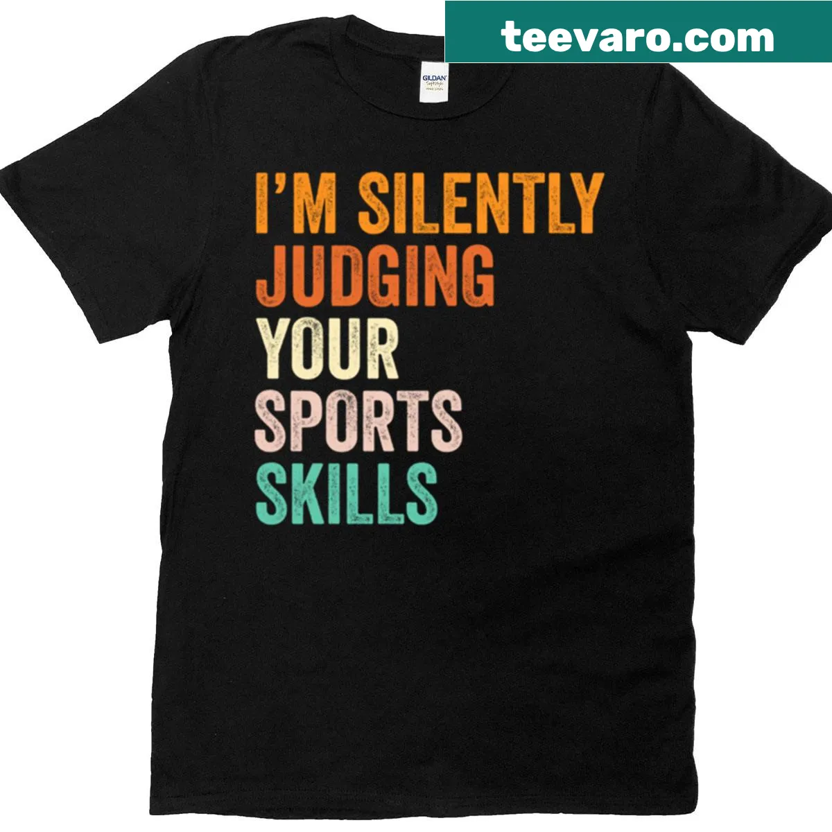 Funny shirt with the phrase 'I'm Silently Judging Your Sports Skills' — on a men's t-shirt