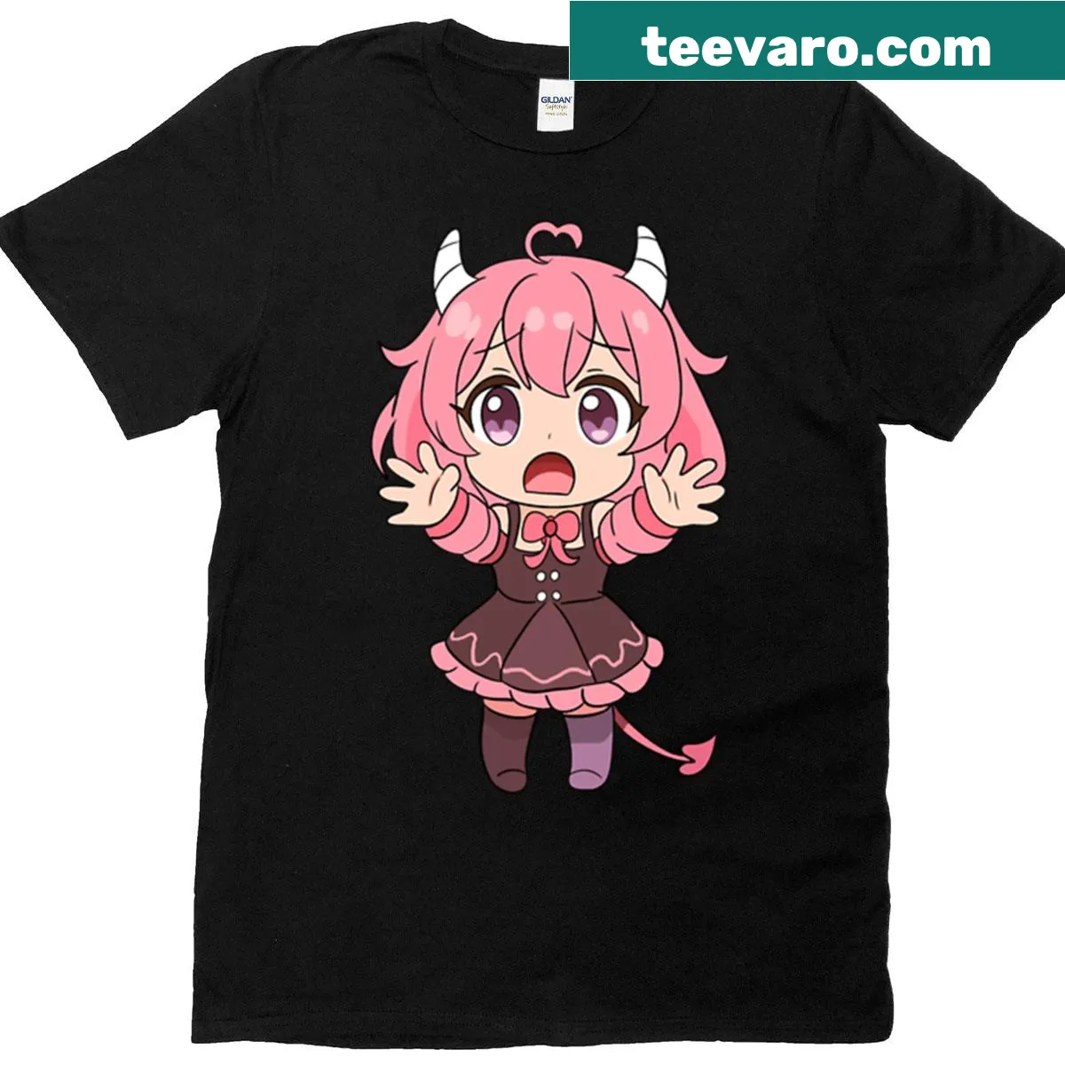 Chibi Ironmouse design t-shirt with playful text — on a men's t-shirt