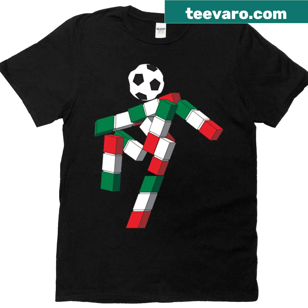 Illustration of the Italia 90 mascot on a T-shirt. — on a men's t-shirt