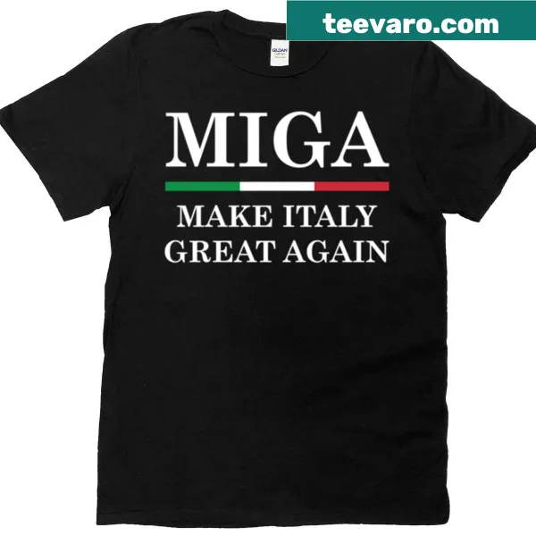 Playful typography t-shirt with 'Make Italy Great Again' slogan