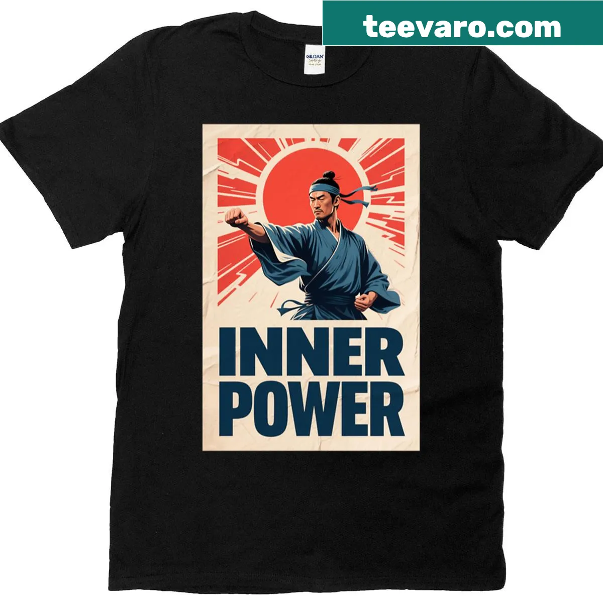Inspirational martial arts t-shirt featuring inner power and hope design — on a men's t-shirt