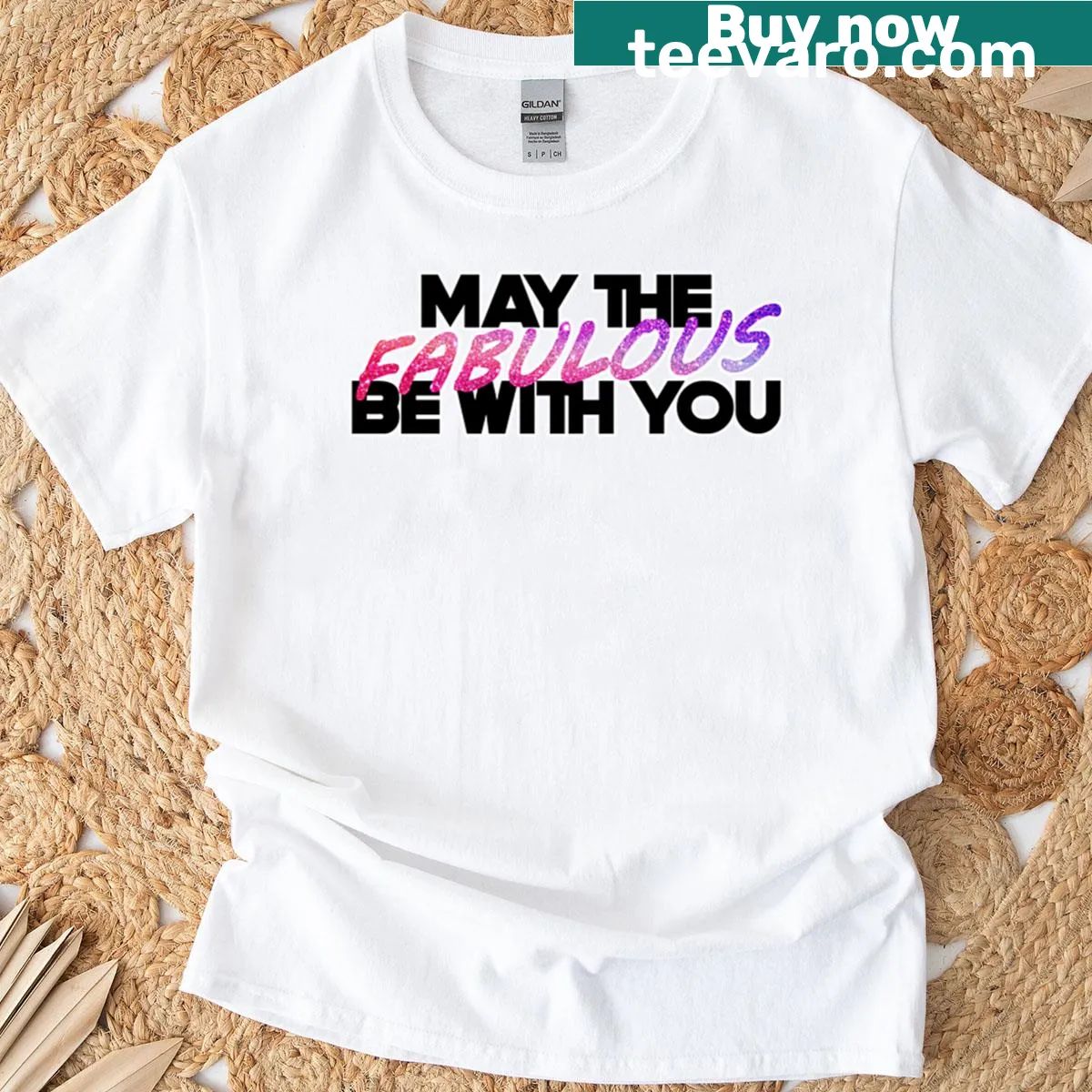 Typography design with 'May The Fabulous Be With You' on a T-shirt — on a men's t-shirt