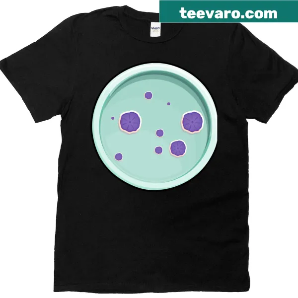 Microbiology-themed t-shirt featuring petri dish design