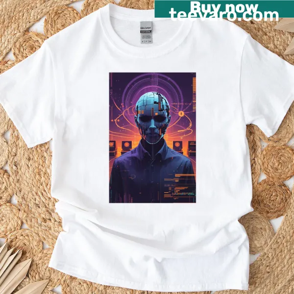 T-shirt with fragmented humanity abstract graphic