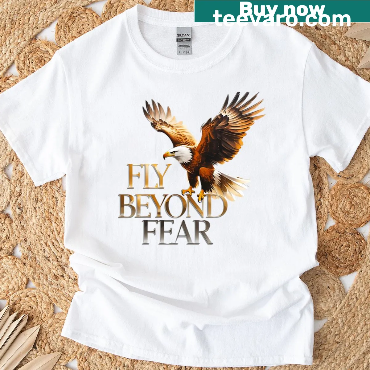 Inspirational T-shirt with an eagle and motivational quote — on a men's t-shirt