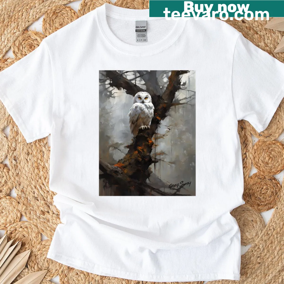 Bold graphic of a guardian figure on a Night Sentinel T-shirt — on a men's t-shirt