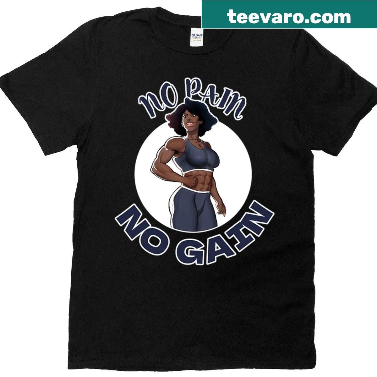 Motivational fitness T-shirt with the phrase "No Pain No Gain." — on a men's t-shirt