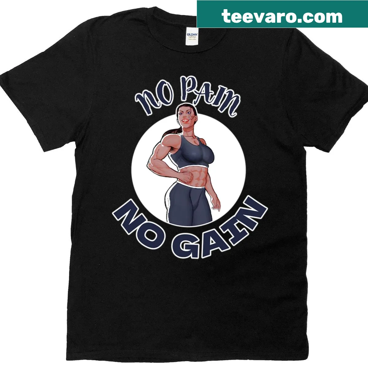 Inspiring Gym T-shirt with 'No Pain No Gain' — on a men's t-shirt