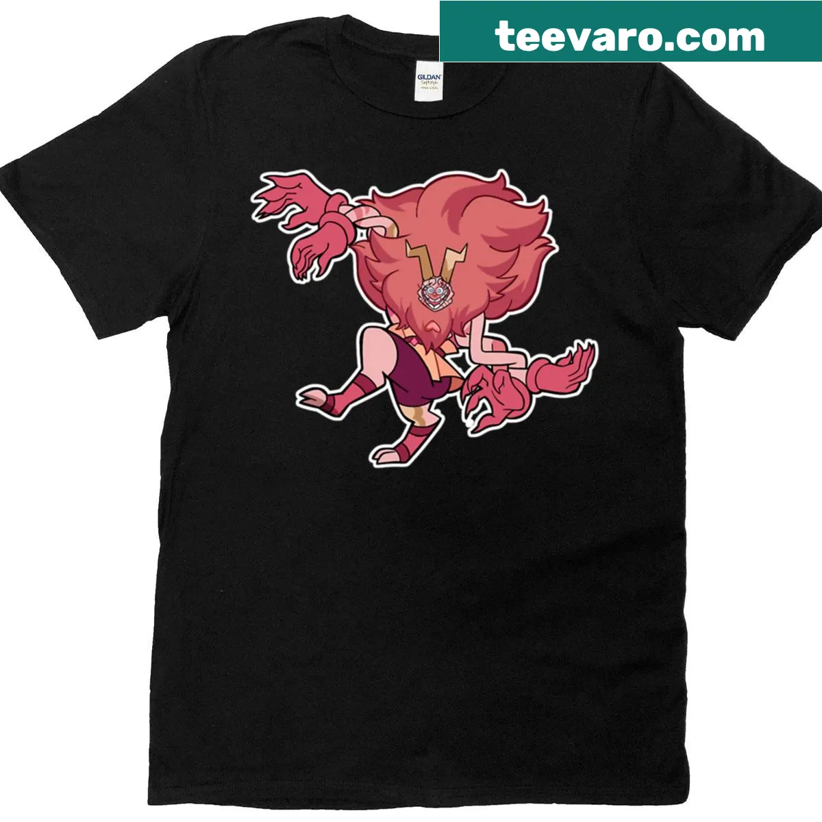 Minimalist T-shirt featuring silhouette of papaya quartz and gemstones — on a men's t-shirt