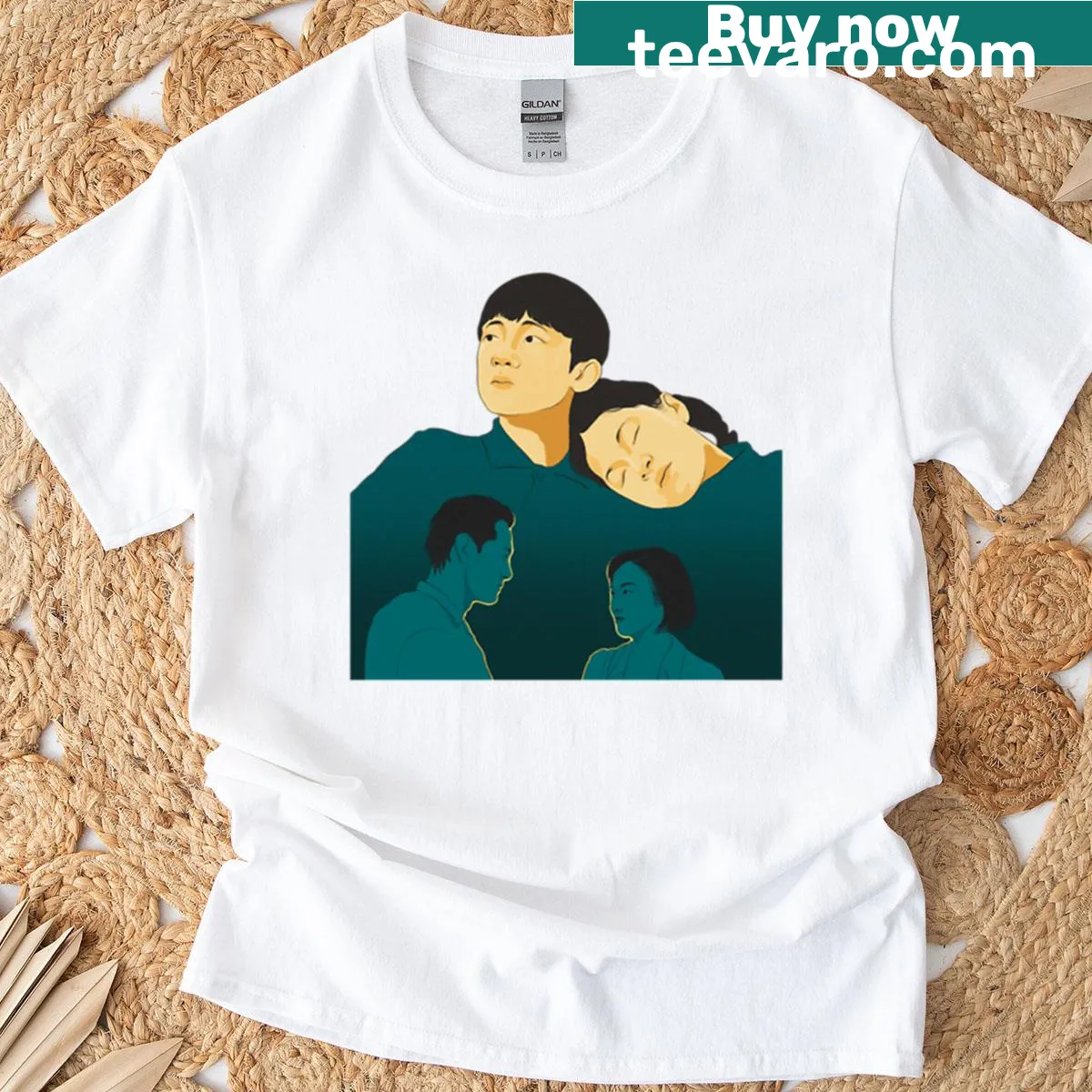 Minimalist T-shirt featuring the phrase Past Lives in a clean font — on a men's t-shirt