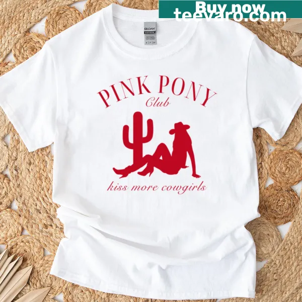 Vintage-style T-shirt with cowgirl aesthetic and LGBTQ+ pride themes.