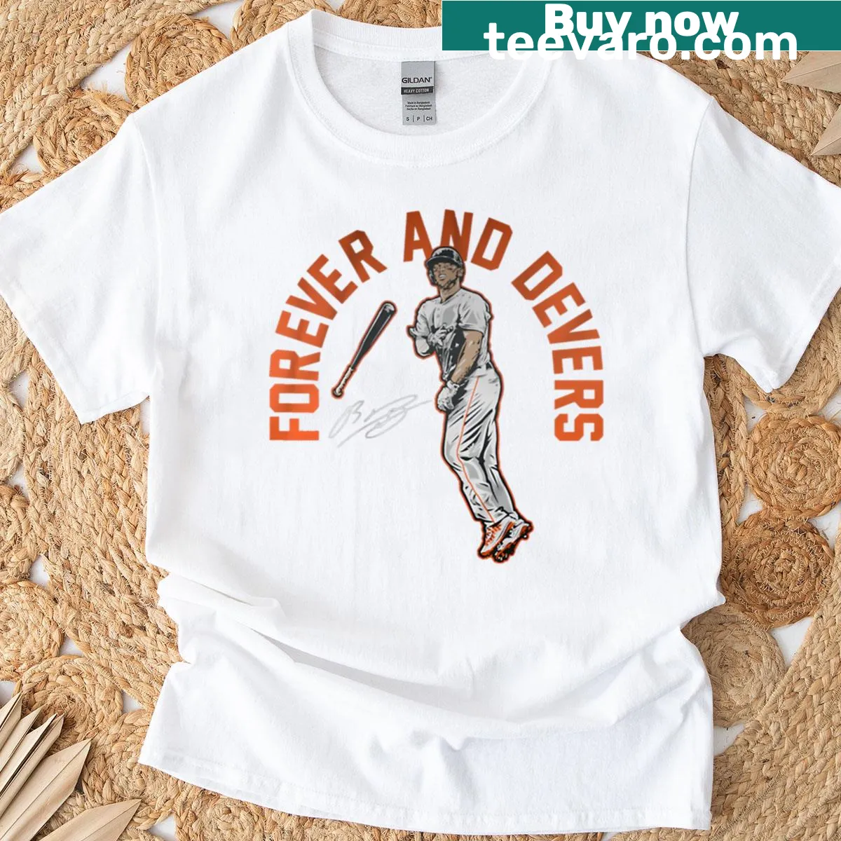 T-shirt featuring the text 'Forever And Devers' in a stylish design — on a men's t-shirt