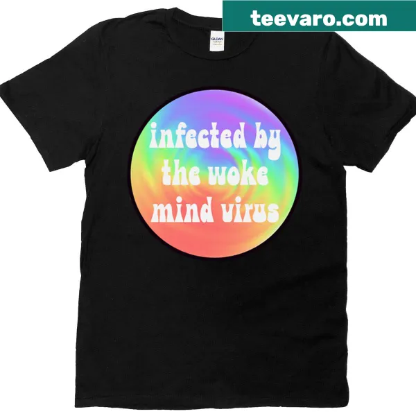 Edgy t-shirt with 'Woke Mind Virus' typography