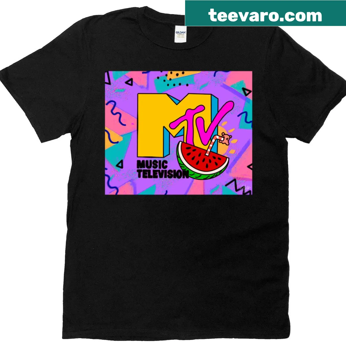 Retro 90s MTV-inspired summer vibes graphic T-shirt — on a men's t-shirt