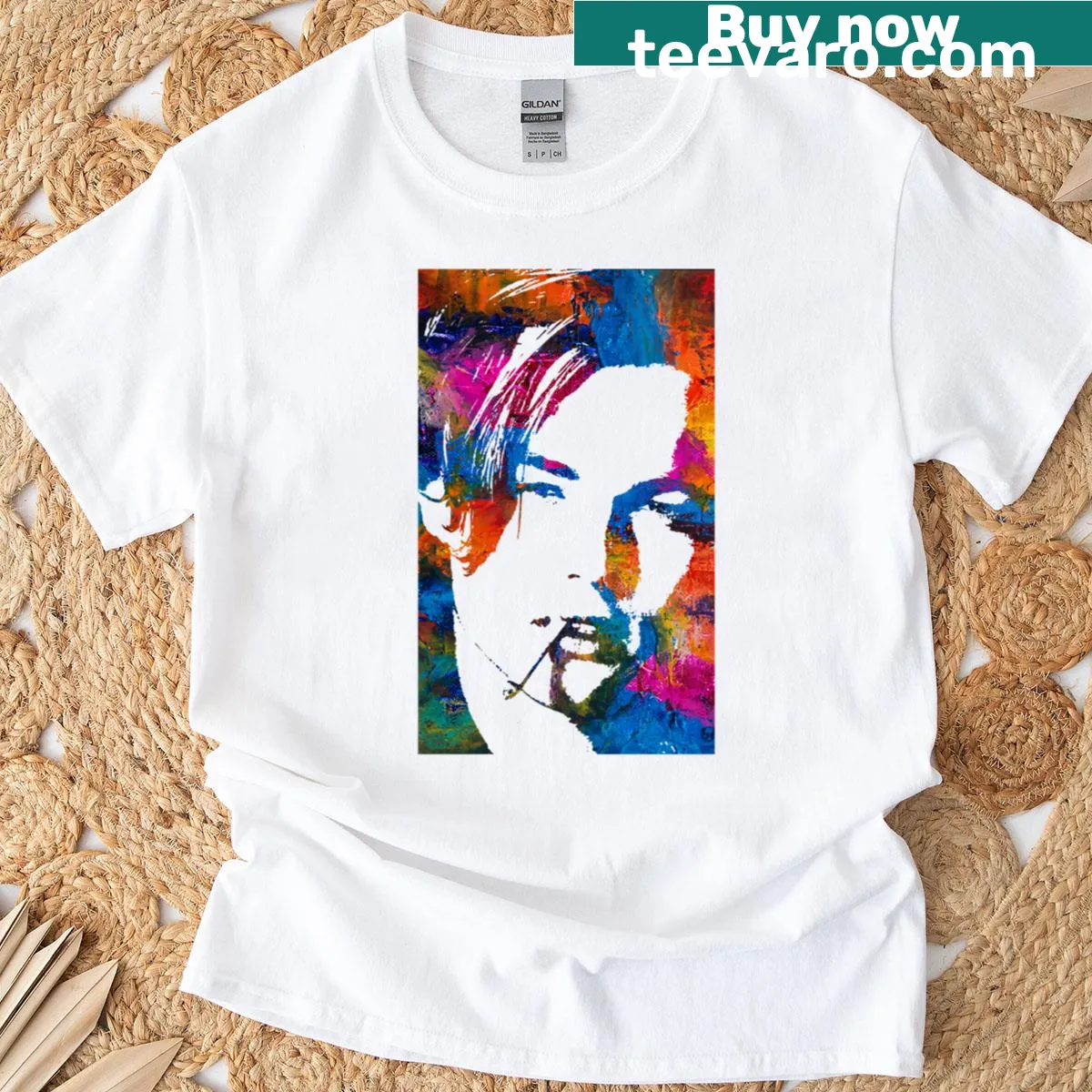T-shirt celebrating 90s pop culture with nostalgic graphics — on a men's t-shirt