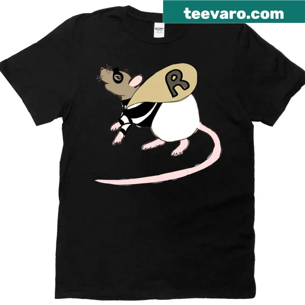 Playful cartoon robber rat graphic T-shirt