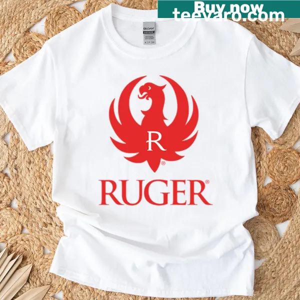 Bold Ruger Firearms logo on a T-shirt for enthusiasts