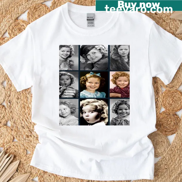 Collage T-shirt featuring iconic images of Shirley Temple