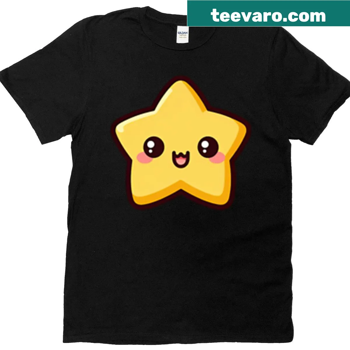 Cute cartoon starfruit character t-shirt design — on a men's t-shirt