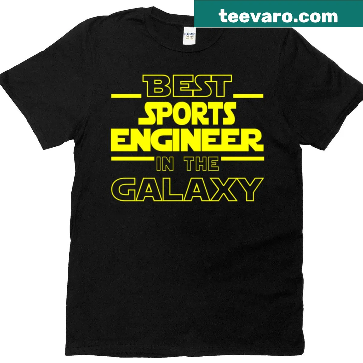 Funny sports engineer graphic T-shirt — on a men's t-shirt