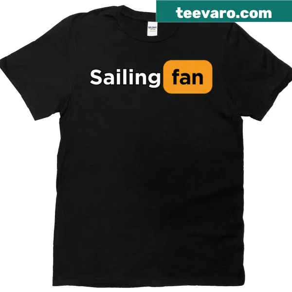 Cartoon sailing themed sports fan t-shirt with sailboat graphic