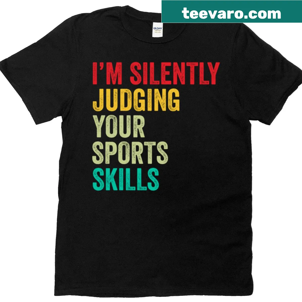 Funny sports skills judging text on a T-shirt — on a men's t-shirt