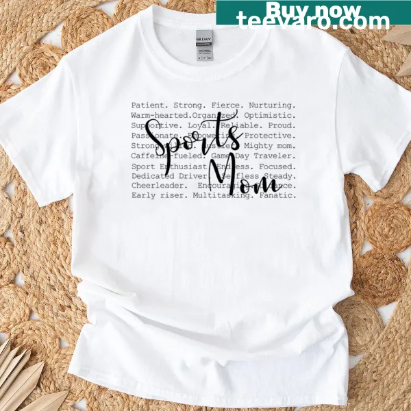 Heartwarming Sports Mom t-shirt with supportive text