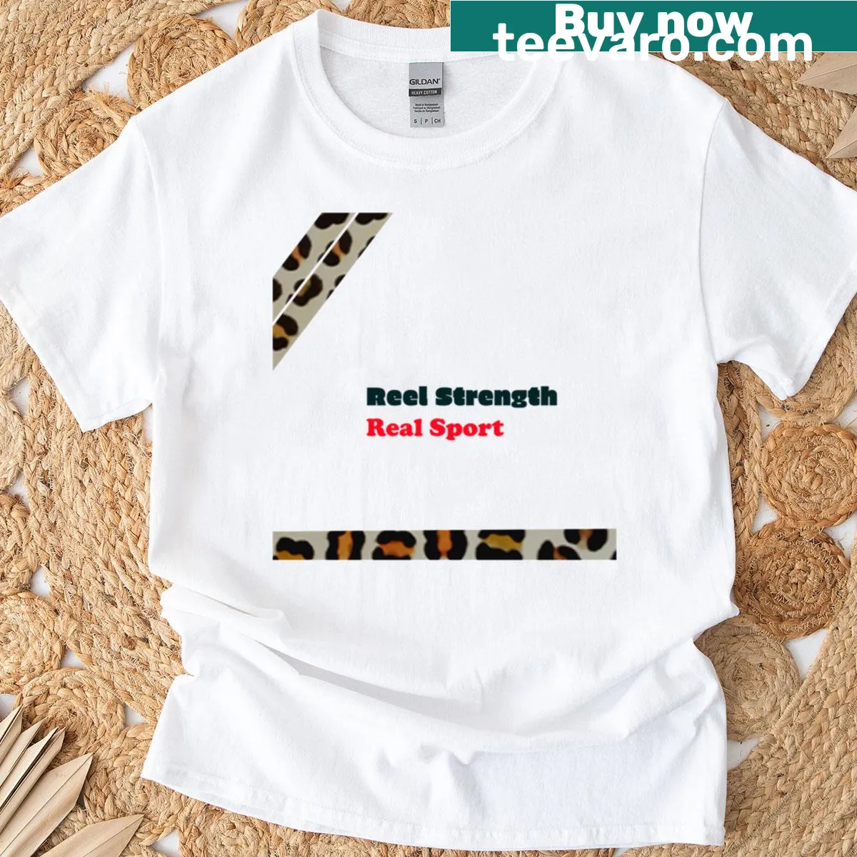Inspirational T-shirt with 'Strength In Sports' text design — on a men's t-shirt