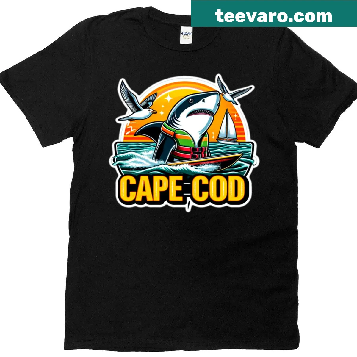Playful summer-themed t-shirt with fun illustrations — on a men's t-shirt