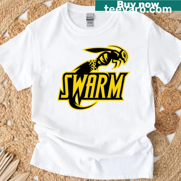 Bold Swarm Sports Logo T-shirt with an energetic emblem