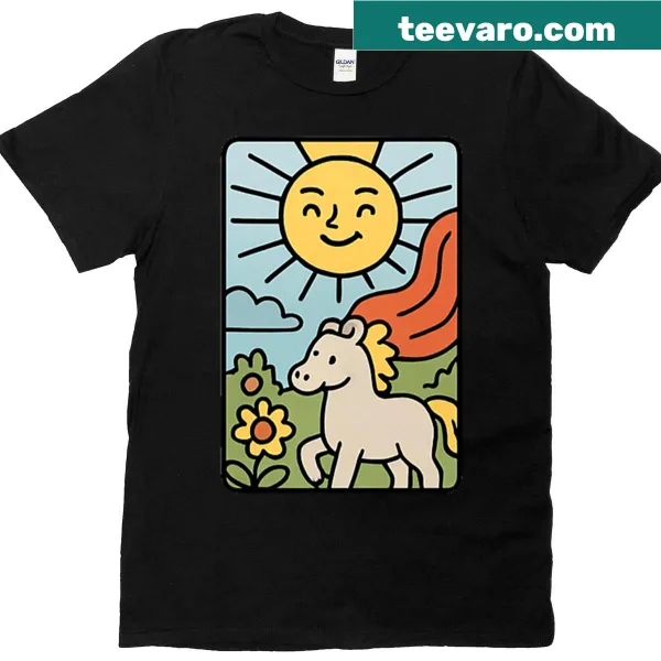 Radiant The Sun Tarot Card t-shirt with cheerful illustration