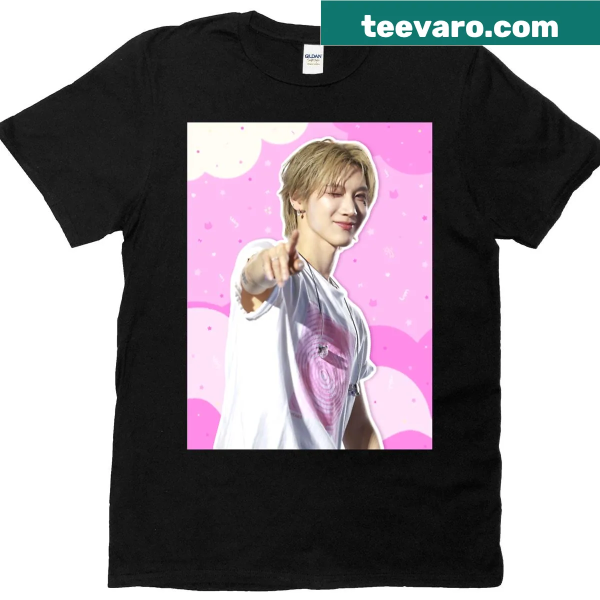 Vibrant K-pop graphic on a Ten Wayv Nct fan T-shirt. — on a men's t-shirt