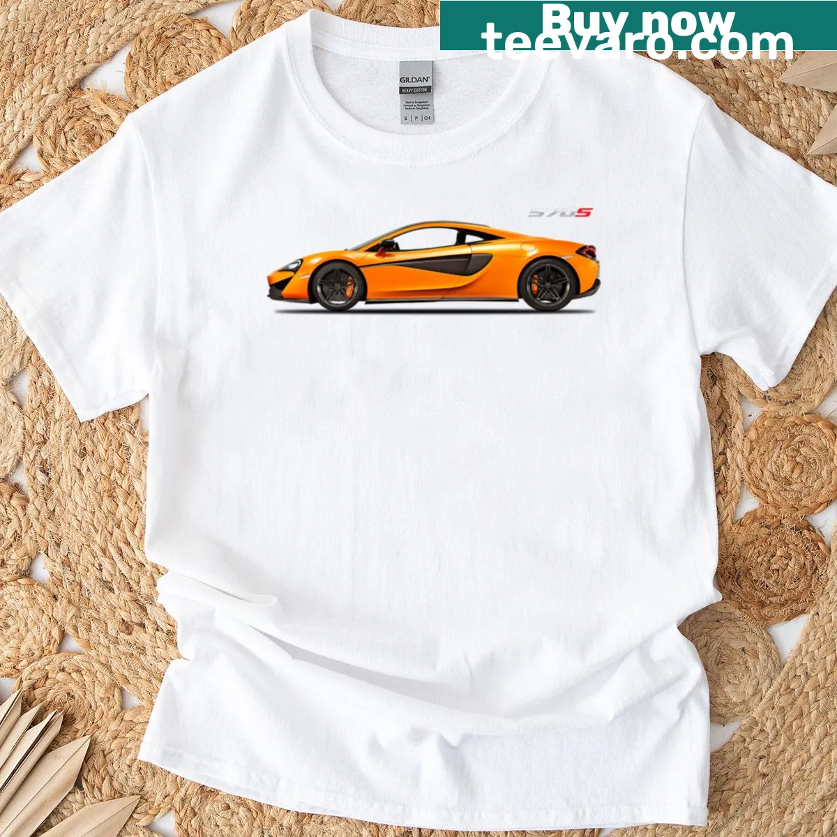 T-shirt inspired by the McLaren 570S supercar — on a men's t-shirt