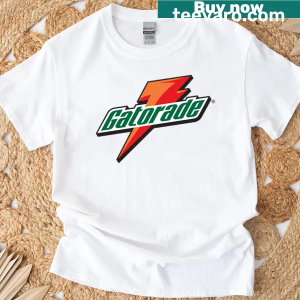 Playful illustration celebrating Gatorade drinks on a t-shirt
