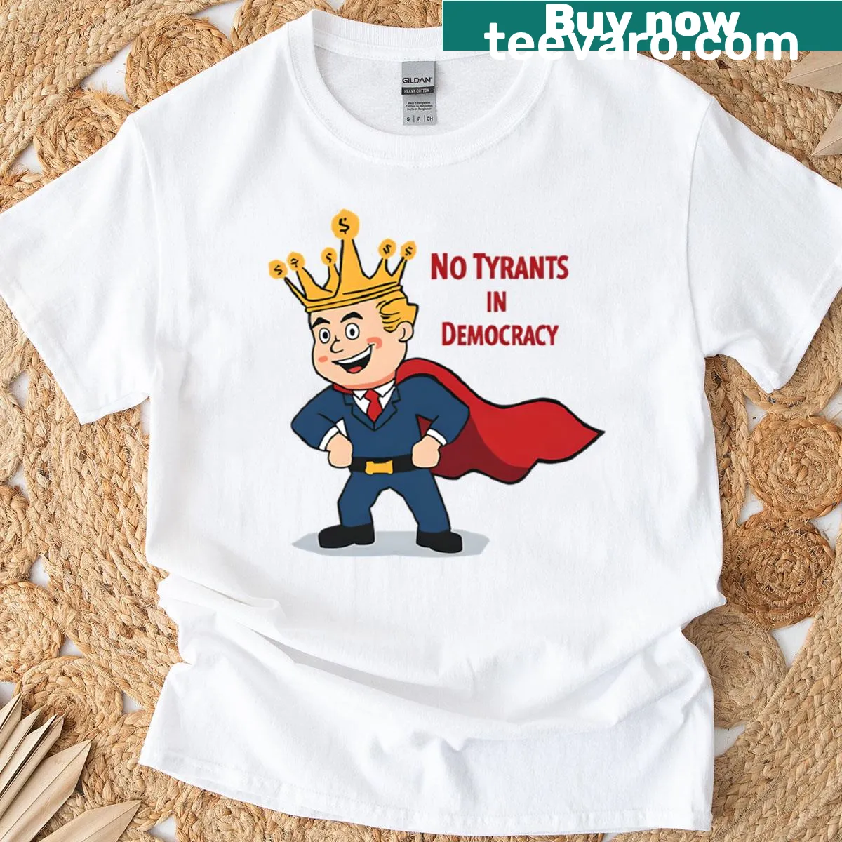 T-shirt with bold text reading 'The People Rule' — on a men's t-shirt