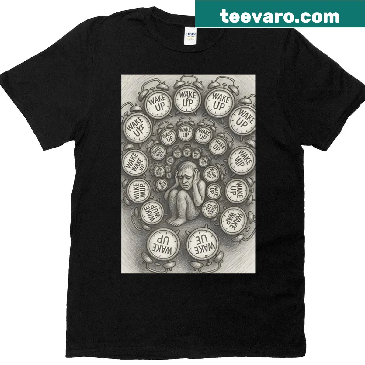 T-shirt with an abstract spiral graphic symbolizing morning motivation — on a men's t-shirt