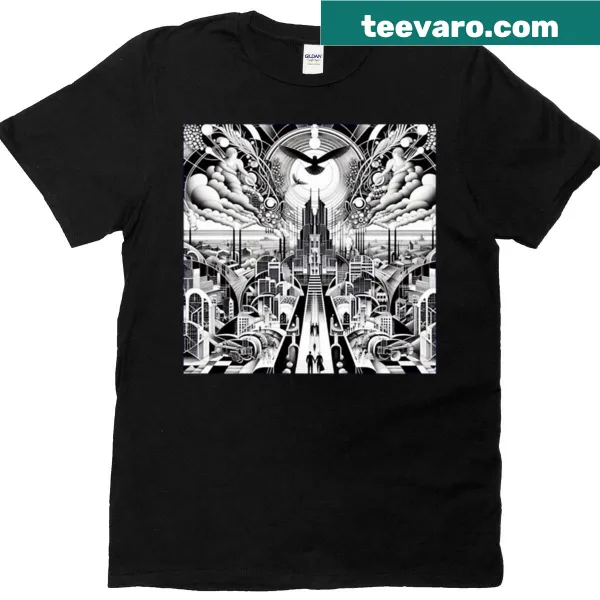 T-shirt with illustration of Tourmaline City.