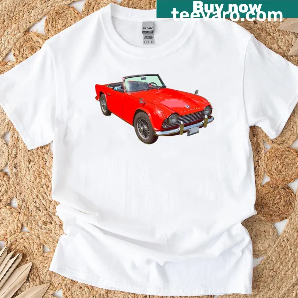 Illustration of a Triumph TR4 Convertible on a t-shirt